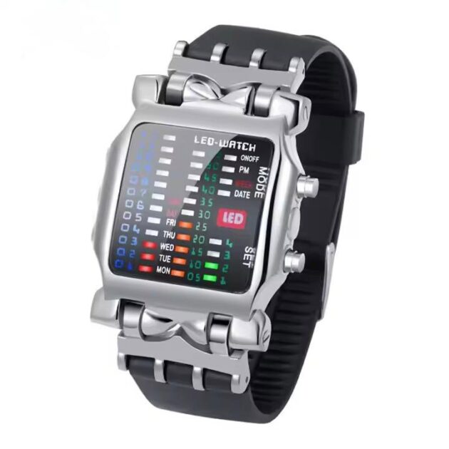 Montre numérique Sport binaire LED pour homme, étanche, lumineuse, électronique, créative, crabe